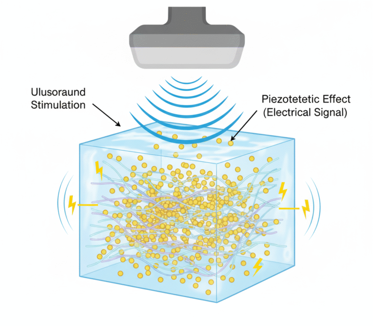 piezoelectric hydrogel with gold quantum dots